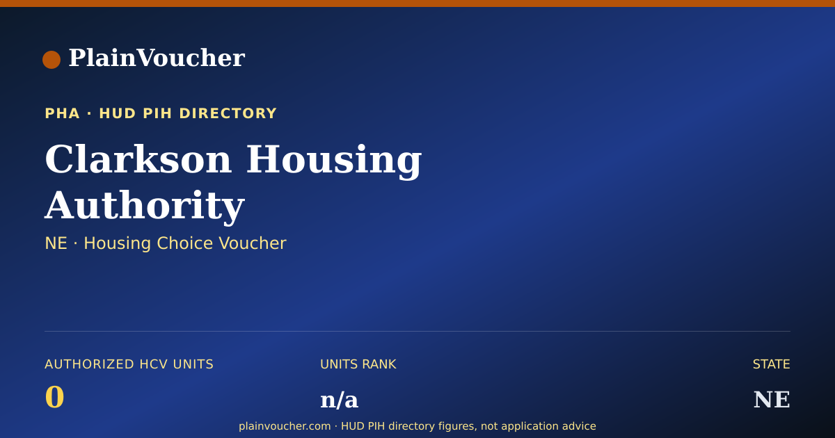 Shareable card for Clarkson Housing Authority (NE Section 8)