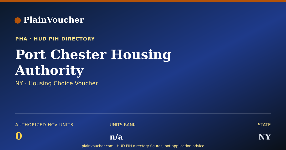 Shareable card for Port Chester Housing Authority (NY Section 8)