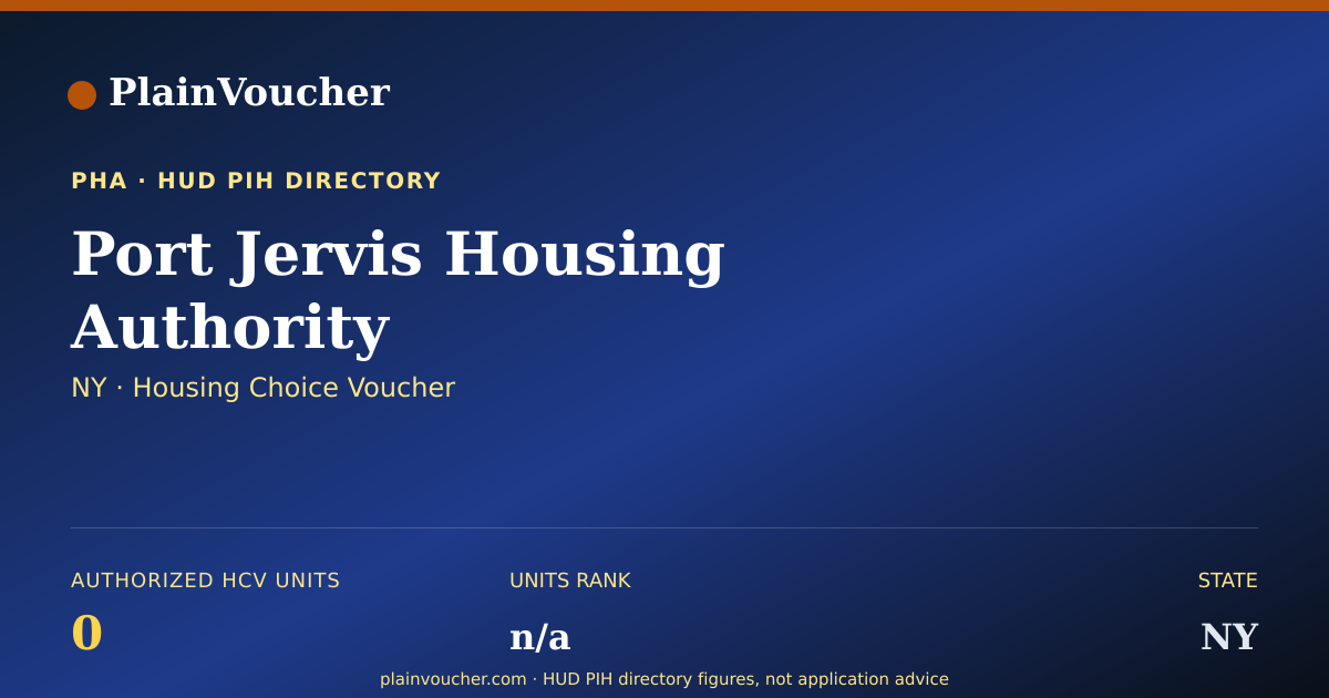 Shareable card for Port Jervis Housing Authority (NY Section 8)